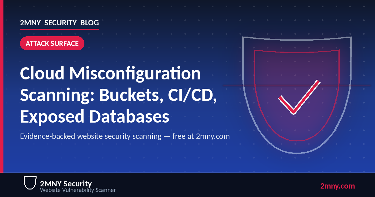Cloud Misconfiguration Scanning: Buckets, CI/CD Panels and Exposed Databases