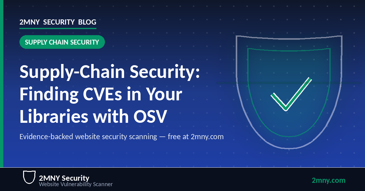 Website Supply-Chain Security: Finding CVEs in Your Libraries with OSV