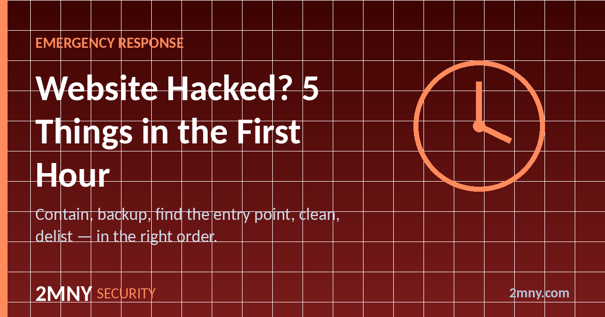 Website Hacked? Do These 5 Things in the First Hour